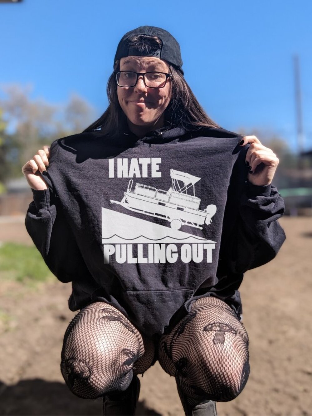 I Hate Pulling Out Funny Boat Launch Adult Humor Unisex Black Hoodie